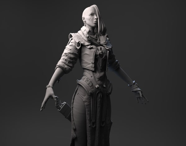 女性ファンタジーキャラクターaポーズ3dモデル Turbosquid
