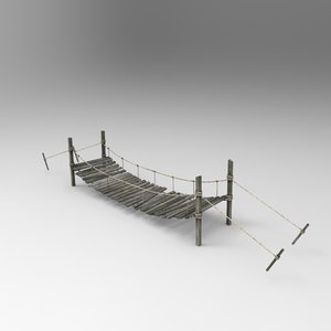 3d model of wooden bridge