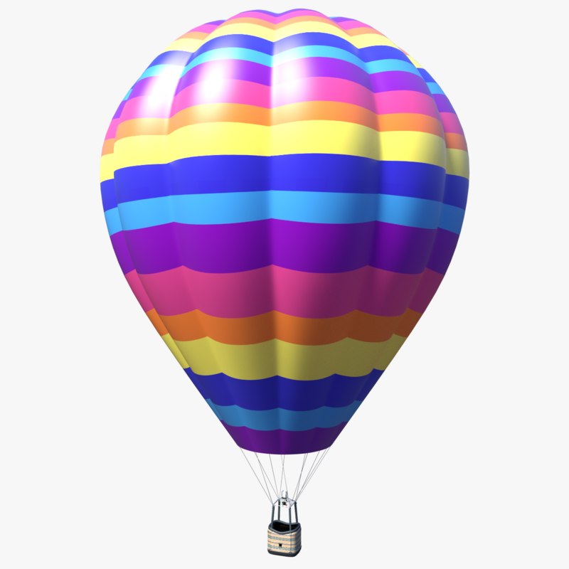 hot air balloon 3d obj