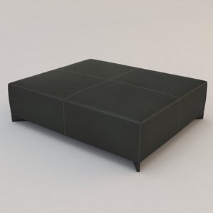 3d model leather galet coffee table