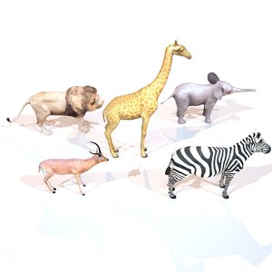 obj 5 safari animals rigged