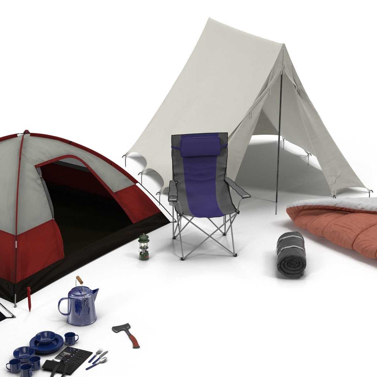 Camping Equipment Modeled Bag 3d Max