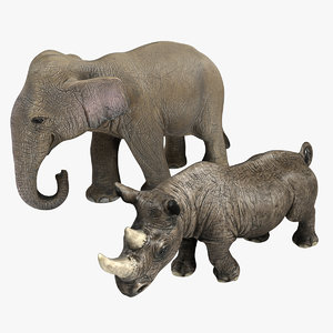 3d model rhino elephant