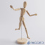 wooden man rigged 3d model