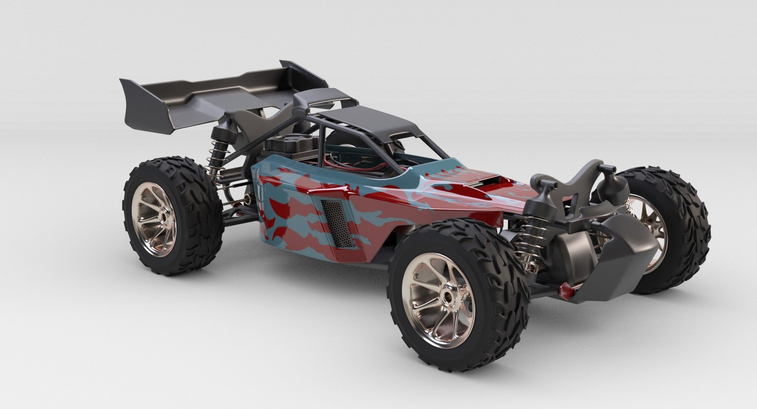 rc model free car 3d rc rigged blend car suspension