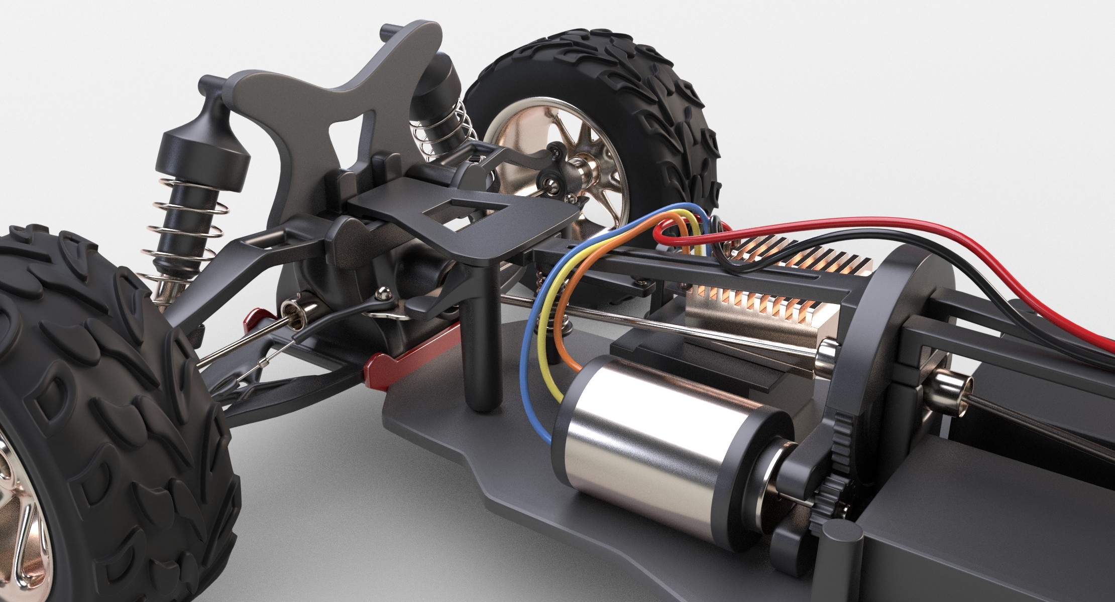 3d rc car suspension model