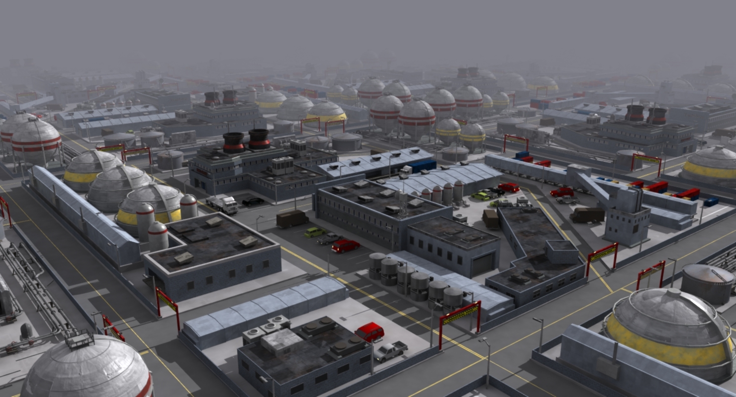 3d modern industrial complex city