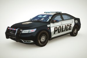 3d generic police sedan v3