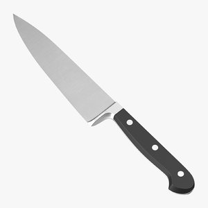 3d black handled kitchen knife