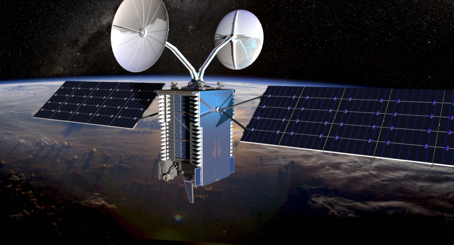 echostar communications satellite 3d model