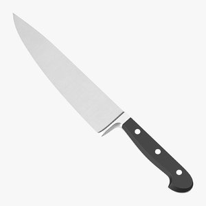 black handled kitchen knife 3d model