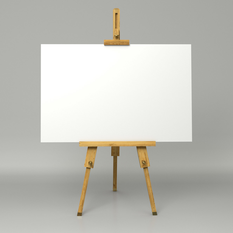 3d artist easel canvas