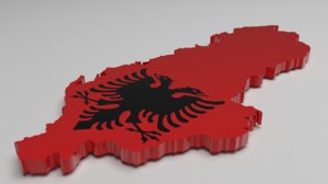 3D albania flag