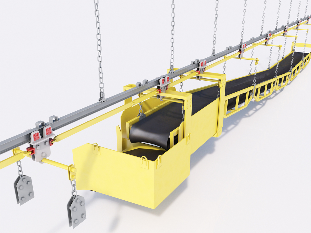 underground conveyor belt mining 3d model