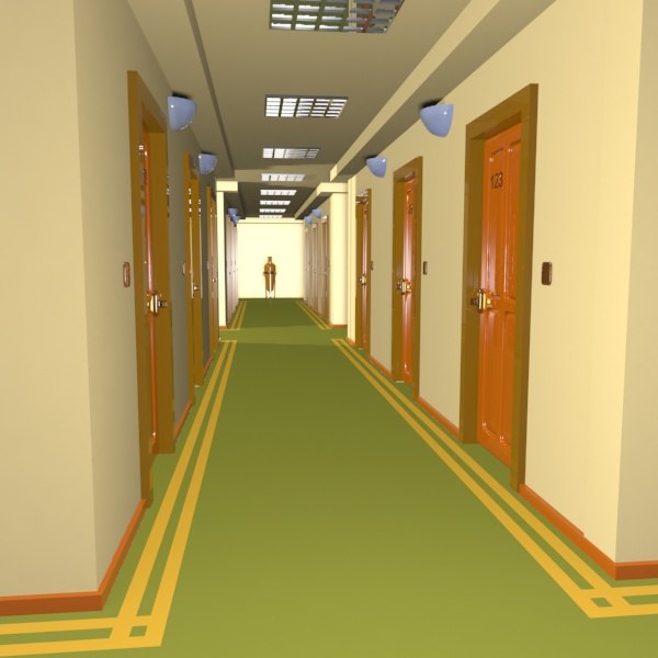 3d cartoon hallway toon