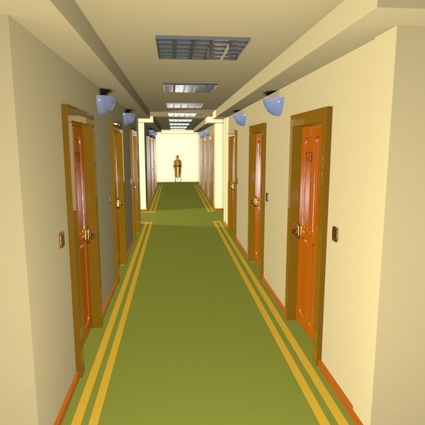 3d cartoon hallway toon