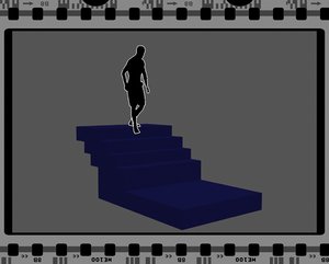 Down stairs