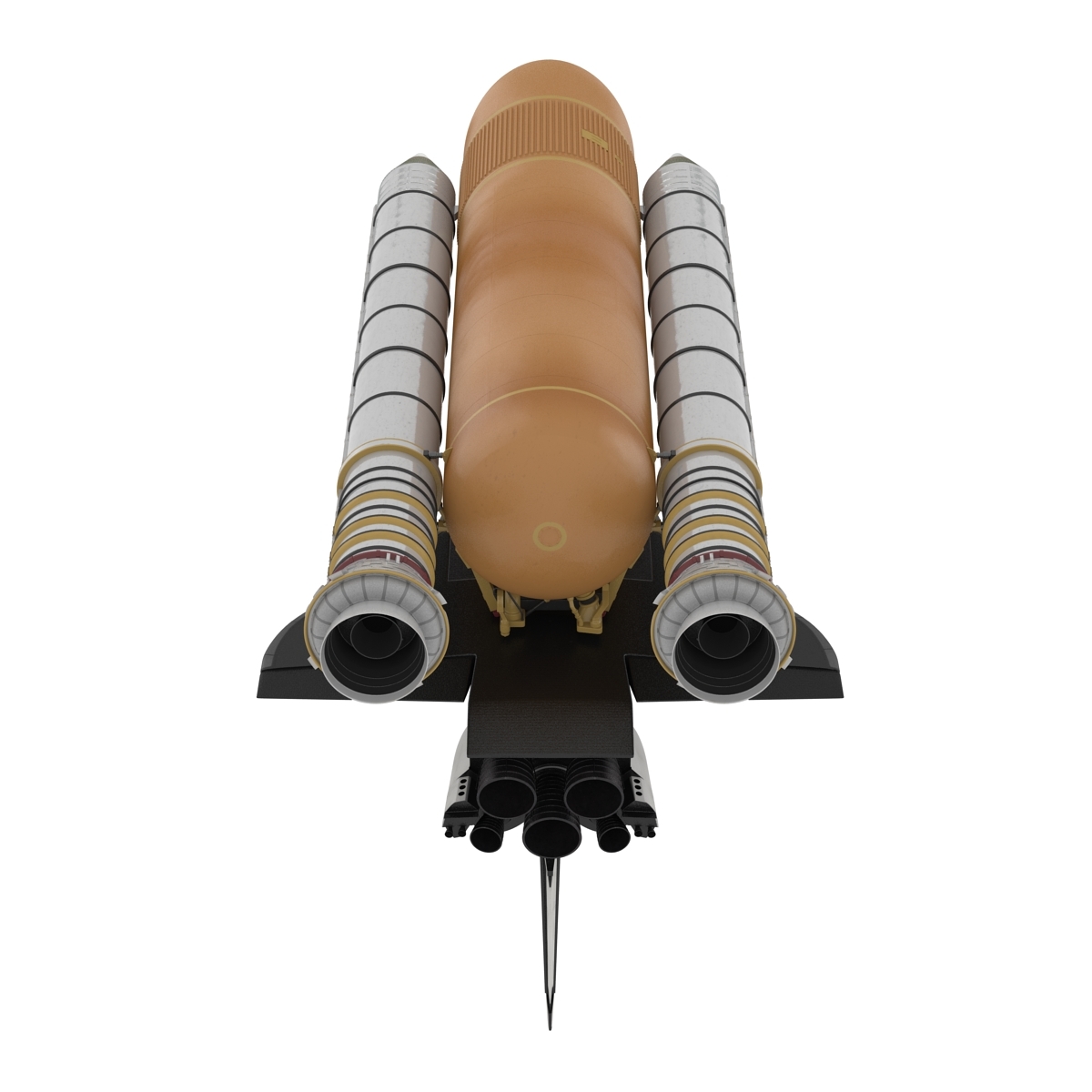 航天飞机奋进与助推器3d模型