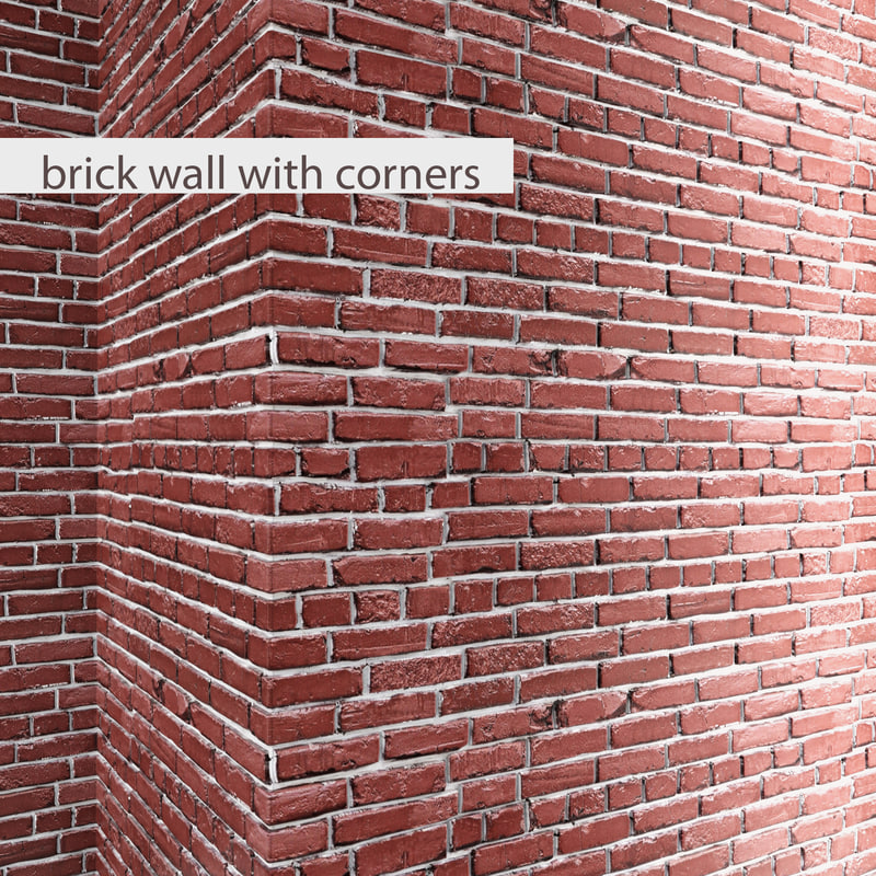 3d red bricks model