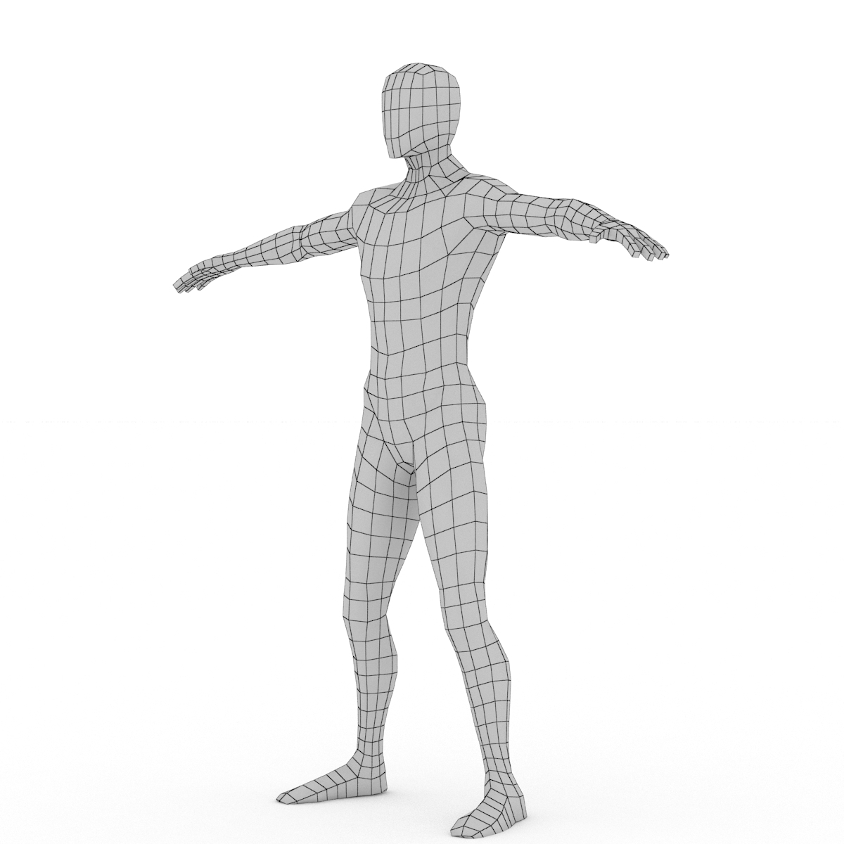 3d model male body base mesh