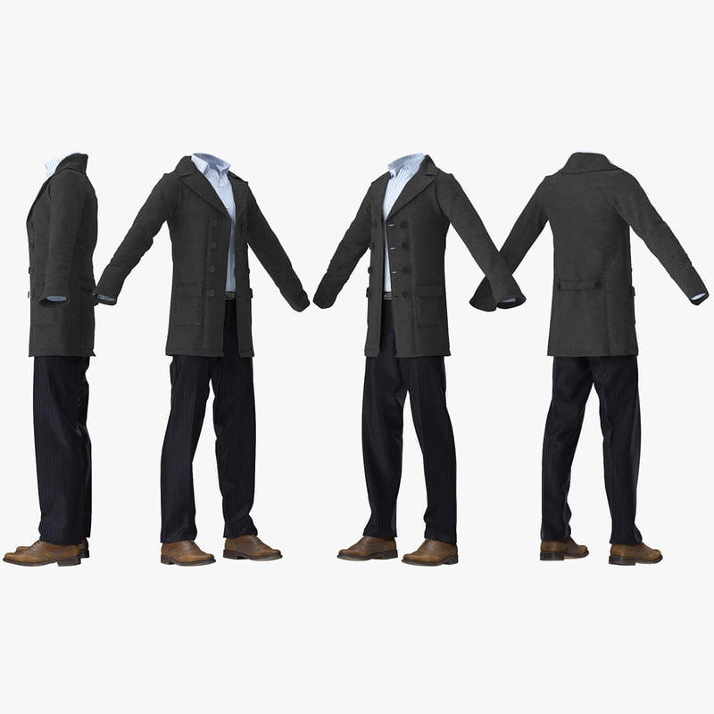 male casual clothes 3d model