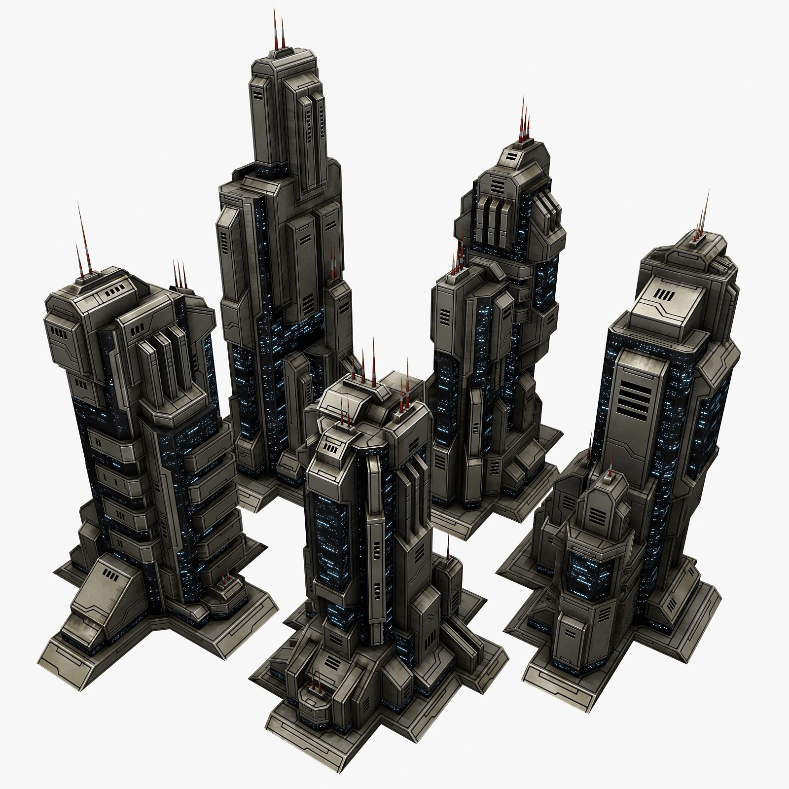 3d model scifi city building 5