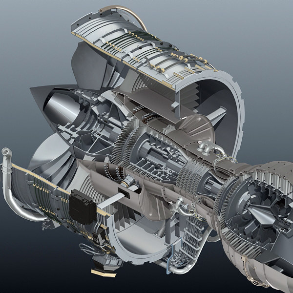 working jet engine model