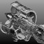3d jet engine cutaway model