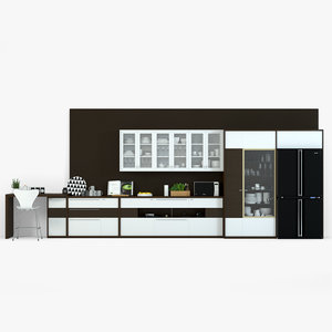 3d modern kitchen set model