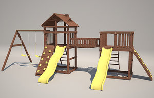 3d model playground wood