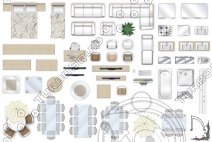 2d furniture top-down view style-4
