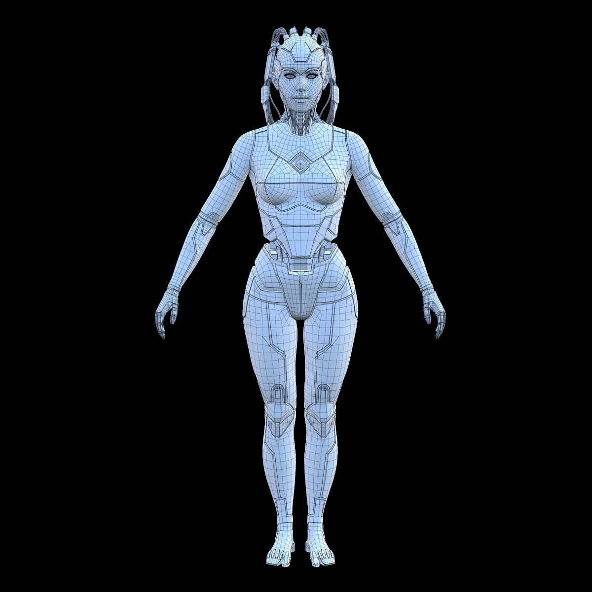 性格女人机器人3d模型