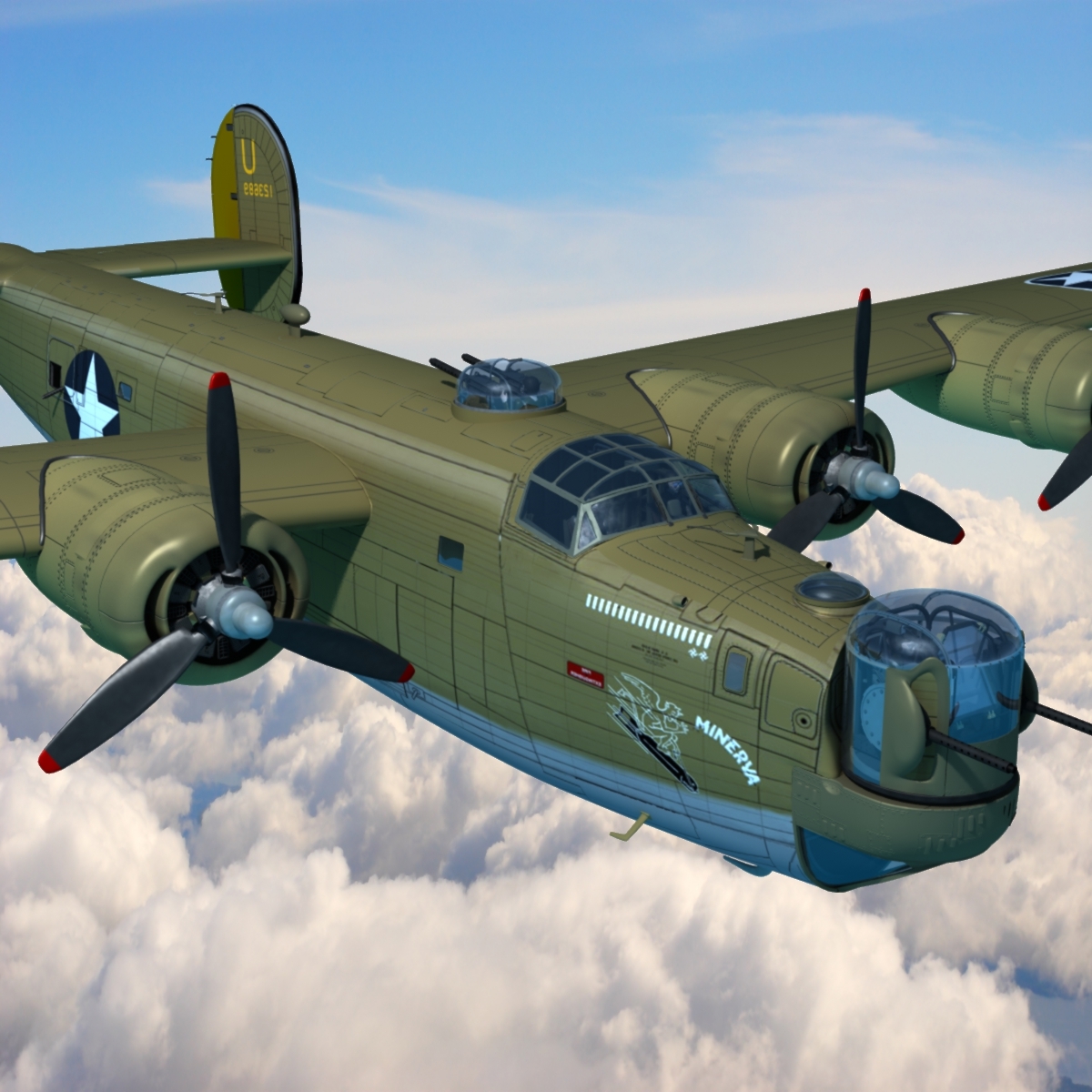 Consolidated B-24 Liberator American 3d Lwo