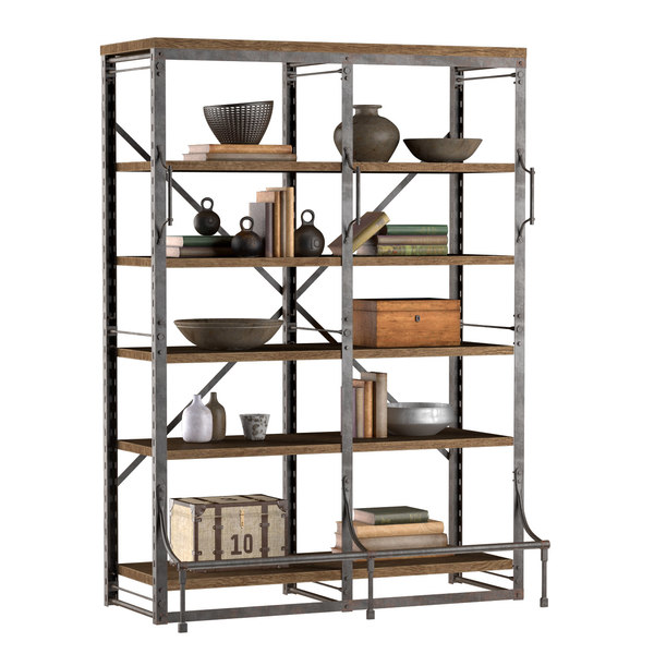 3d French Library Wide Rack, French Library Single Shelving