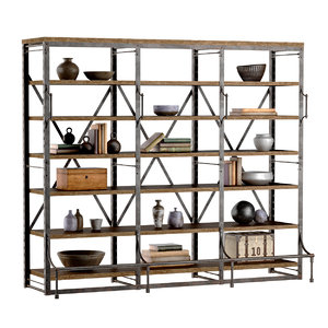 french library wide rack 3d model