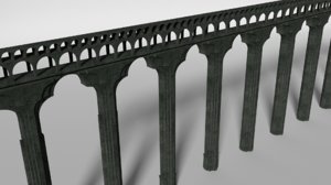 3d model ancient aqueduct section