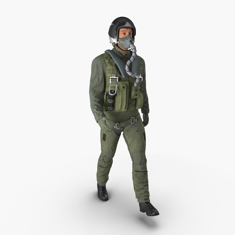 military jet fighter pilot 3d  model