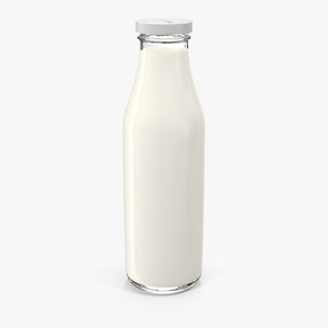 milk half gallon glass bottle 3d c4d