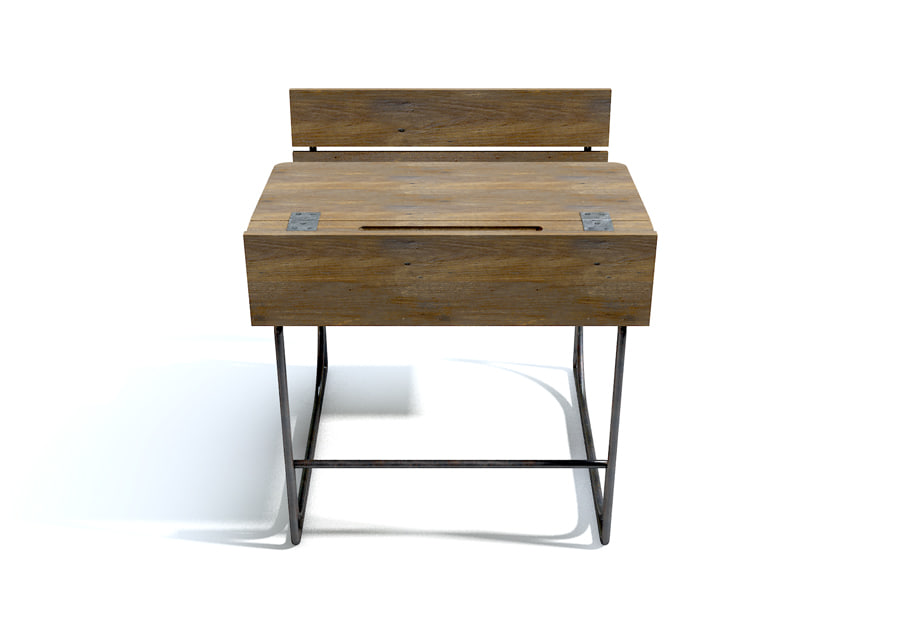 3d Model Vintage School Desk