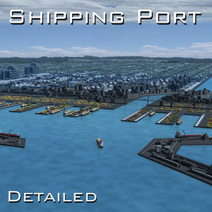 harbour shipping port seaport 3d model