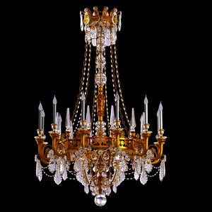 3ds chandelier big antique brass