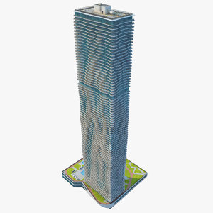 3d max aqua skyscraper