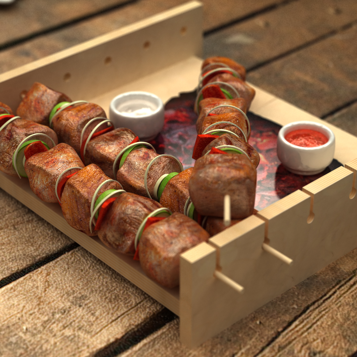 烤羊肉串3d模型