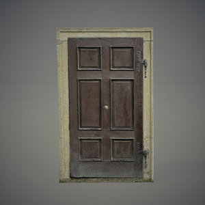 3d model old wooden door