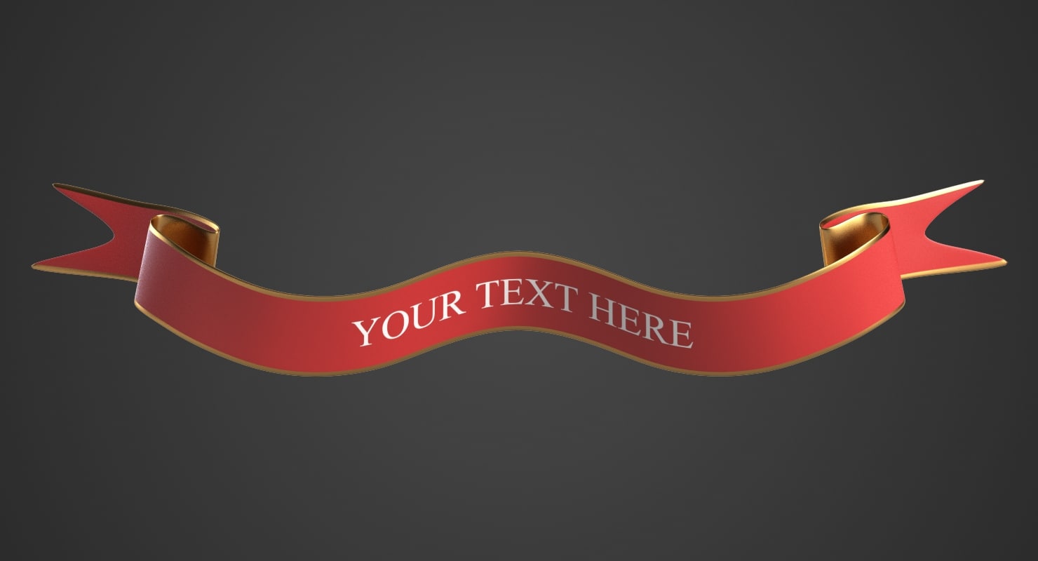 3d banner ribbon