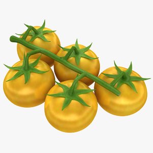 3d model realistic cherry tomatoes yellow