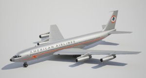 low-poly boeing american airlines max