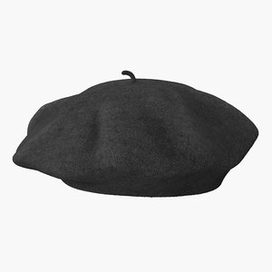 wool classic beret hat 3d 3ds
