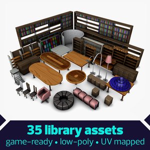 low-poly library games c4d