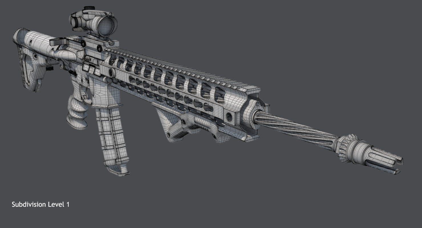 Assault Rifle Ar-15 3d Max